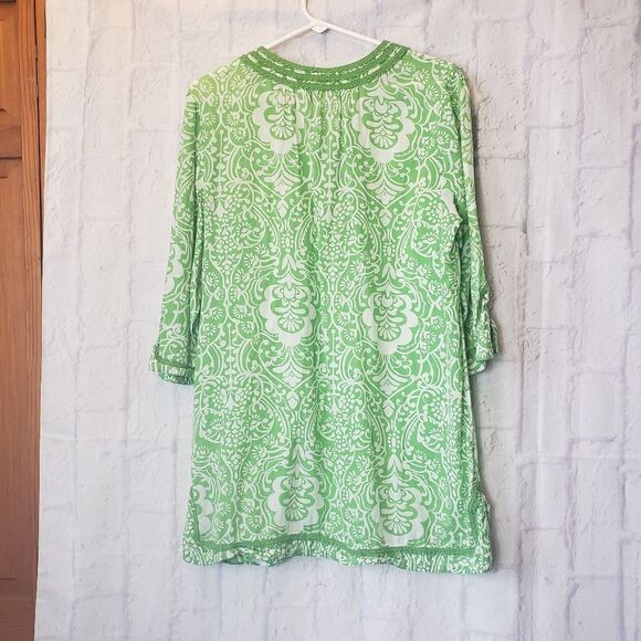 BANANA REPUBLIC FACTORY Tunic Coverup XL Lime & White - Picture 7 of 7